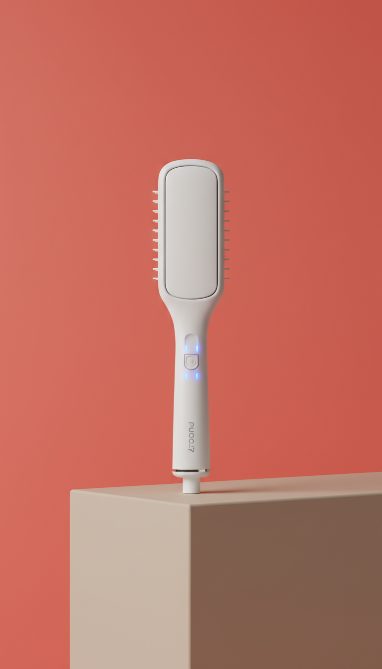 Ceramic Straightening Brush Porcelain White
